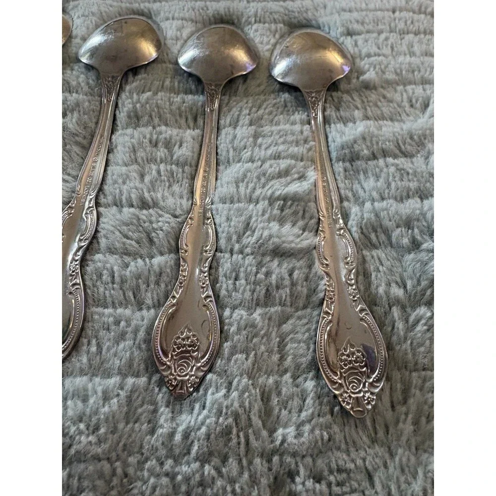 Lot Of 8 Vintage International Silver VERONA Stainless Oval Soup Spoons 7.5”